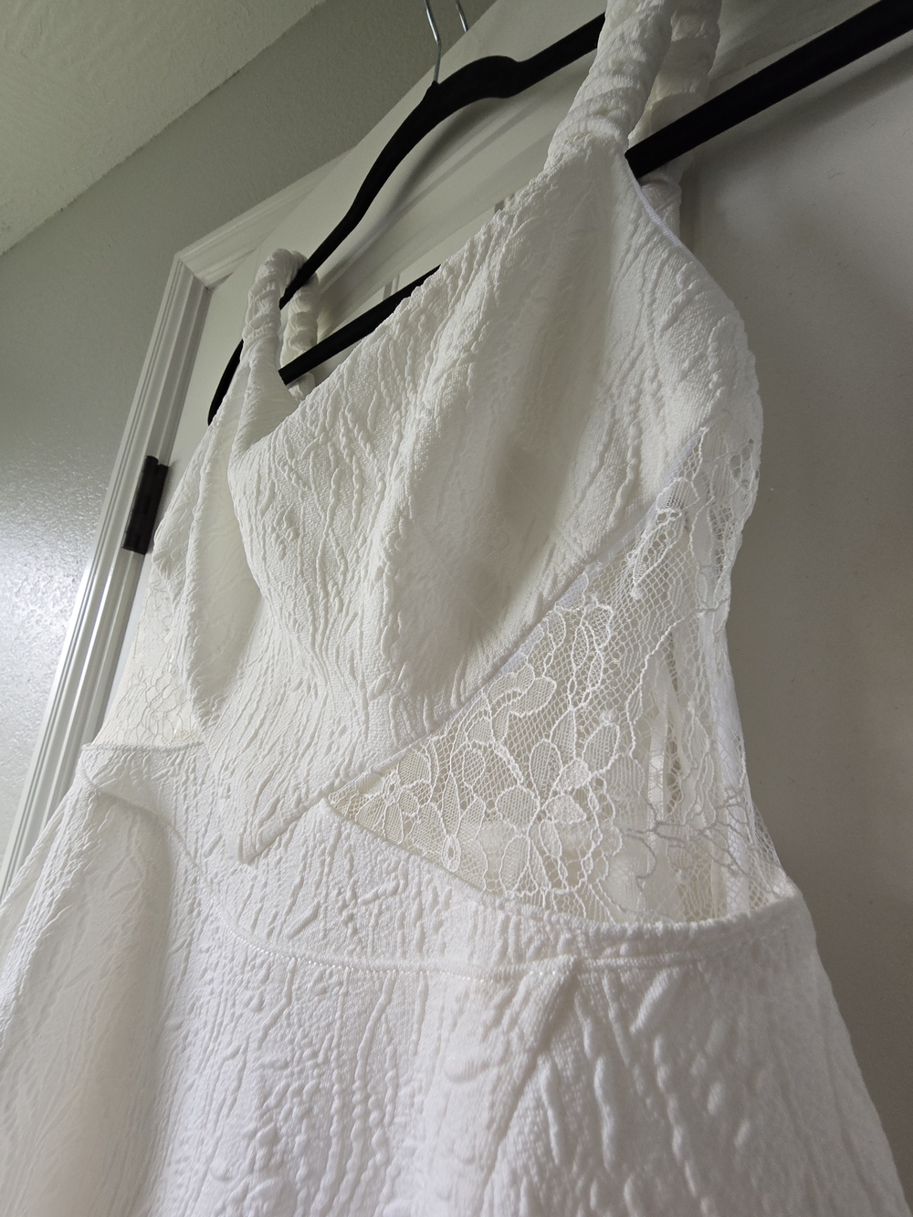 NWT Free People Brooklyn Mini Dress White Lace Fit & Flare Small Coquette Bridal - Picture 15 of 16